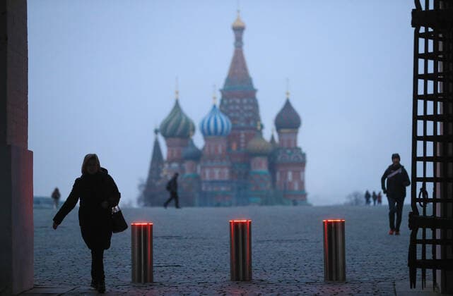 MOSCOW, RUSSIA - NOVEMBER 3, 2021: A view of St Basilâ€™s Cathedral in Red Square. Due to a surge in COVID-19 cases, the Moscow authorities declared non-working days with pay from October 28 to November 7. Vladimir Smirnov TASS  TS116A17