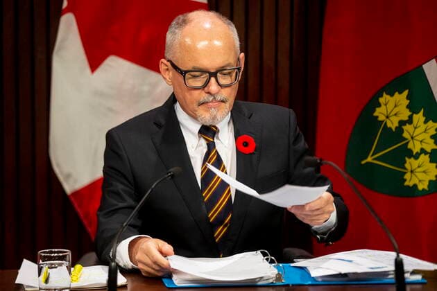 November 3, 2021, Toronto, on, Canada: Ontario s Chief Medical Officer Dr. Kieran Moore holds a press briefing at Queen s Park in Toronto on Wednesday November 3, 2021. The province announced that it is planning to offer booster doses of COVID-19 vaccines to all Ontarians, starting with the next priority group who will be able to book appointments starting this Saturday. Toronto Canada  - ZUMAc35_ 20211103_zaf_c35_026 Copyright: xChrisxYoungx