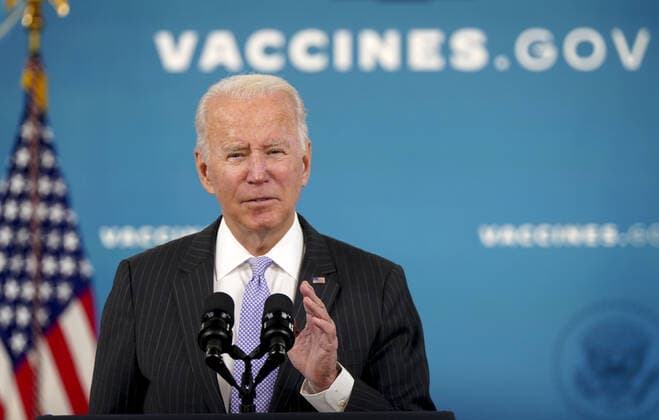 President Biden delivers remarks on the authorization of the COVID-19 vaccine for kids ages five to eleven years old in the South Court Auditorium of the Eisenhower Executive Office Building in Washington, D.C. on Wednesday, November 3, 2021. The CDC has expanded vaccine recommendations to about 28 million children in the United States.  WAP20211103914 LEIGHxVOGEL