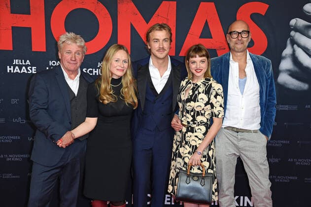 Joerg Schuettauf, Anja Schneider, Albrecht Schuch, Jella Haase, Andreas Kleinert at the premiere of Lieber Thomas at Kino International in Berlin on 03 11 2021