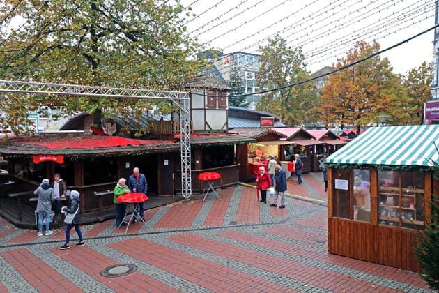 Smaller Christmas markets Christmas market in the suburbs of the city of Essen with 3G regulation Essen North Rhine-Westphalia Germany Steele