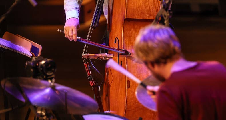 Concert by Bobo Stenson Trio @ Pierre Boulez Saal Jazzfest Berlin Bobo Stenson Trio Bobo Stenson Piano Anders Jormin Double Bass Jon Fält Drums
