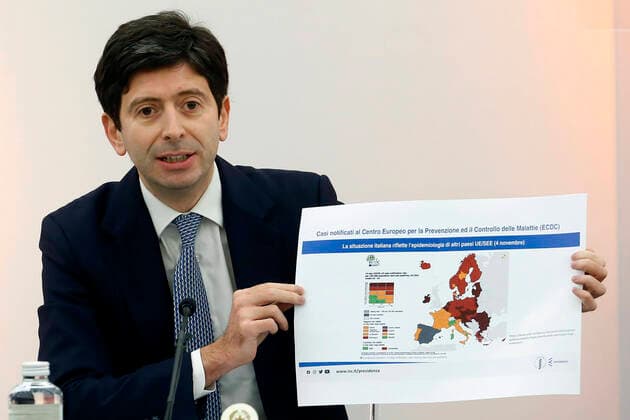 News Themen der Woche KW44 The minister of health Roberto Speranza during a press conference about measure to contrast Covid-19 pandemic . Rome (Italy), November 5th 2021 Photo Samantha Zucchi Insidefoto SamanthaxZucchi