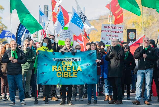 November 6, 2021, Montreal, PQ, Canada: People attend a climate change protest in Montreal, Saturday, Nov. 6, 2021. Montreal Canada  - ZUMAc35_ 20211106_zaf_c35_007 Copyright: xGrahamxHughesx