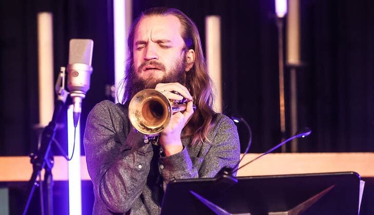 Concert by Maria Faust @ Kaiser Wilhelm Gedächtnis Kirche , Jazzfest Berlin Maria Faust™s Sacrum Facere, Maria Faust Alto Saxophone Emanuele Maniscalco Organ Ned Ferm Saxophone Francesco Bigoni Clarinet Tobias Wiklund Trumpet Mads Hyhne Trombone Jonatan Ahlborn Tuba