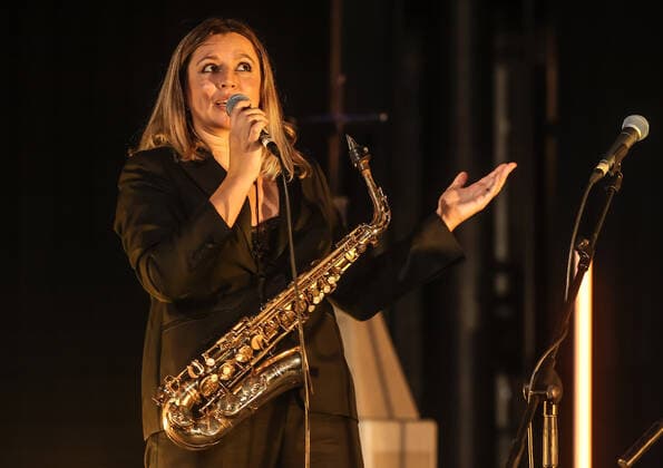 Concert by Maria Faust @ Kaiser Wilhelm Gedächtnis Kirche , Jazzfest Berlin Maria Faust™s Sacrum Facere, Maria Faust Alto Saxophone Emanuele Maniscalco Organ Ned Ferm Saxophone Francesco Bigoni Clarinet Tobias Wiklund Trumpet Mads Hyhne Trombone Jonatan Ahlborn Tuba
