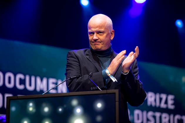 Bangt Andreas Rocksen is happy about the documentary film award Filmpreisnacht der Nordischen Filmtage Lübeck, 06 11 21 Lübeck Schleswig Holstein Germany Copyright: xAgentur54Gradx xFelixxKoenigx