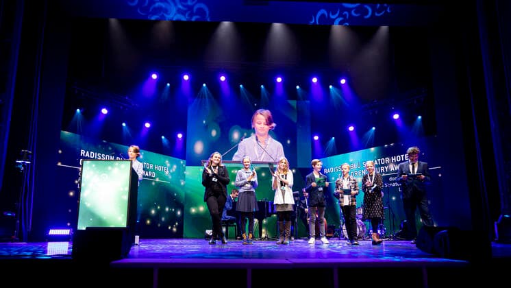 The Children Jury on stage Film Award Night of the Nordic Film Days Lübeck, 06 11 21 Lübeck Schleswig Holstein Germany Copyright: xAgentur54Gradx xFelixxKoenigx