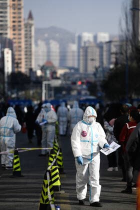 (211108) -- XINING, Nov. 8, 2021 -- A staff member holds QR codes for citizens to register health information at a testing site in Chengxi District of Xining, northwest China s Qinghai Province, Nov. 8, 2021. Xining started its second round of mass nucleic acid testing at 9 a.m. on Monday. As of Nov. 7, Xining finished the first round of testing, and all swab samples from 1,448,000 citizens came back negative. ) CHINA-QINGHAI-XINING-COVID-19-NUCLEIC ACID-TEST (CN) ZhangxLong 