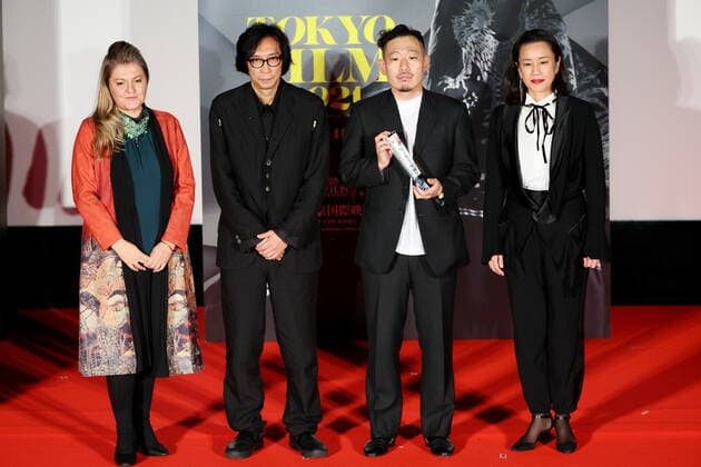 Andrijana Cvetkovik, Isao Yukisada, Kim Yunsoo, Makiko Watanabe, November 08, 2021 - Kim Yunsoo, speak after winning Amazon Prime Video Take One Award for the film Sunday & Calm sea during the 34th Tokyo International Film Festival. award ceremony, in Tokyo, Japan on November 08, 2021.  (173972050)