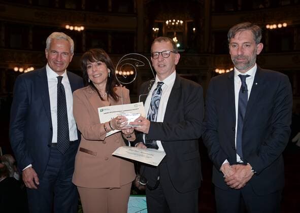 Milan, Italy La Scala Marcella Bonchio, Markus Antonietti and Pierre Joliot are awarded the 2020-2021 edition of the International Award Lombardia e Ricerca , the recognition promoted by the Lombardy Region which assigns 1 million euros to the best scientific discovery in the field of Sciences of Life attended by various institutions and famous guests In the picture: Marcella Bonchio, Markus Antonietti, Paolo Veronesi, Fabrizio Sala  Copyright: xNickxZonnax xIPAx xNickxZonnax