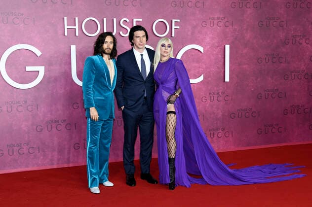 Bilder des Jahres 2021, Entertainment 11 November Entertainment Themen der Woche KW45 Jared Leto, Adam Driver und Lady Gaga bei der Premiere des Kinofilms House of Gucci im Odeon Leicester Square. London, 09.11.2021 *** Jared Leto, Adam Driver and Lady Gaga at the premiere of the feature film House of Gucci at the Odeon Leicester Square London, 09 11 2021 Foto:xS.xVasx xFuturexImage