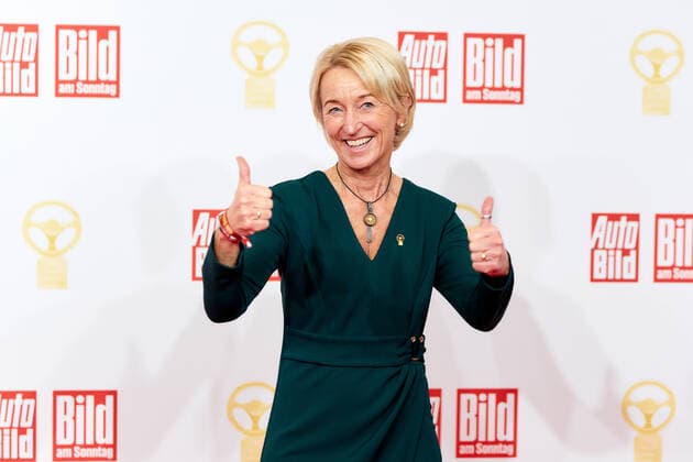The Golden Steering Wheel 2021 Rally driver Isolde Holderied on the red carpet at the Golden Steering Wheel award ceremony in the Axel Springer high-rise in Berlin Copyright: xEventpressxGolejewskix