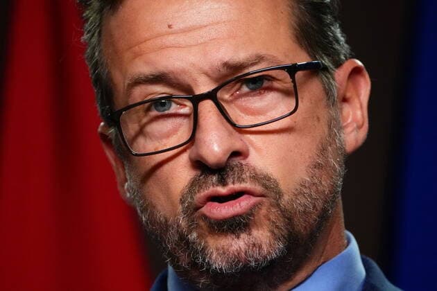 November 10, 2021, Ottawa, ON, CANADA: Bloc Quebecois Leader Yves-Francois Blanchet holds a press conference on Parliament Hill in Ottawa on Wednesday, Nov. 10, 2021. Ottawa CANADA  - ZUMAc35_ 20211110_zaf_c35_001 Copyright: xSeanxKilpatrickx