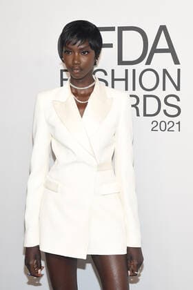 NEW YORK, NY - NOVEMBER 10: Anok Yai at the 2021 CFDA Fashion Awards at The Pool +The Grill in New York City on November 10, 2021. Copyright: xJohnxPalmerx