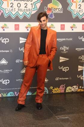 Singer Agoney Hernandez at photocall for 40 Principales Music Awards in Mallorca, on Friday 11 November 2021 Cordon Press