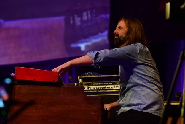 Keyboardist Lorenzo Farrell of Rick Estrin and The Nightcats music band performs during the 25th Blues Alive, blues & roots festival, on November 12, 2021, in Sumperk, Czech Republic. (CTKxPhoto LudekxPerina) CTKPhotoP2021111210613  LPE 047