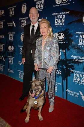 PALM BEACH, FL - NOVEMBER 12: Lois Pope and Bill Porter attend the American Humane Hero Dog Awards Gala held at the Eau Palm Beach Resort & Spa on November 12, 2021 in Palm Beach Florida. Copyright: xmpi04x