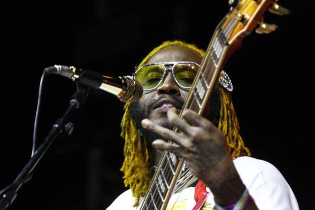 American artist Thundercat performs on stage during the Day N Vegas Music Festival at the Las Vegas Festival Grounds in Las Vegas, Nevada on Friday, November 12, 2021.  LAV2021111267 JAMESxATOA