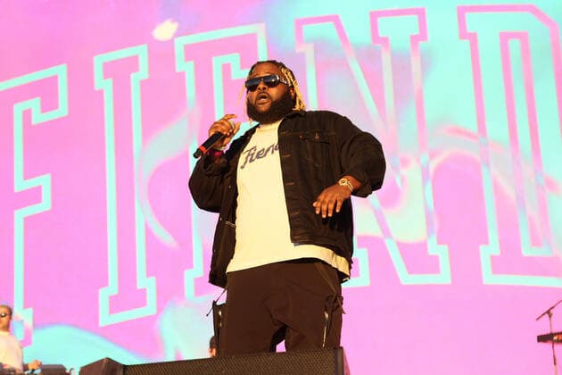 American rapper Bas performs on stage during the Day N Vegas Music Festival at the Las Vegas Festival Grounds in Las Vegas, Nevada on Friday, November 12, 2021.  LAV2021111228 JAMESxATOA