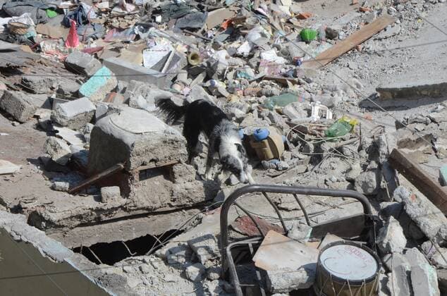 Drone photograph showing rescue members in the area where an explosion occurred, in a neighborhood in Mexico City, Mexico, 13 November 2021. A strong explosion caused by the accumulation of gas caused the collapse of a house in Mexico City and left one dead and 12 injured, capital authorities reported this Saturday. Explosion collapses home, causes one death and 12 injuries in Mexico City !ACHTUNG: NUR REDAKTIONELLE NUTZUNG!  Copyright: xAlexxCruzx MEX6977 20211113-ba5ac53033769f870179771e5a7f5f2c07ce891f