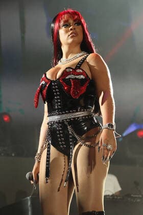 Atlanta female rapper Latto performs on stage during the Day N Vegas Music Festival at the Las Vegas Festival Grounds in Las Vegas, Nevada on Saturday, November 13, 2021.  LAV2021111331 JAMESxATOA
