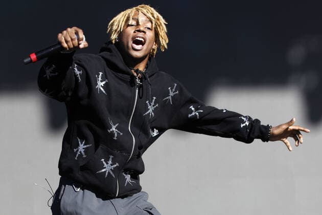 Rapper midwxst performs on stage during the Day N Vegas Music Festival at the Las Vegas Festival Grounds in Las Vegas, Nevada on Saturday, November 13, 2021.  LAV2021111309 JAMESxATOA
