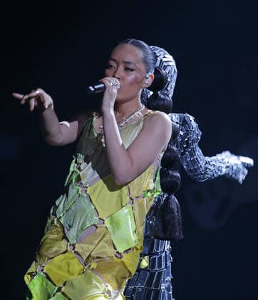 Griff performs at the MTV Europe Music Awards in Budapest, Hungary on Sunday, November 14, 2021.  HUN20211114038 SVENxHOOGERHUIS