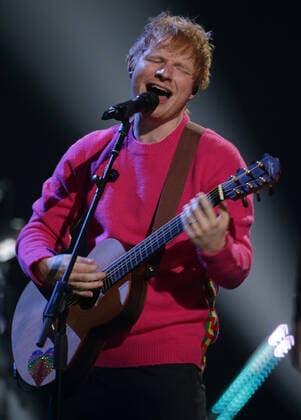 Ed Sheeran performs at the MTV Europe Music Awards in Budapest, Hungary on Sunday, November 14, 2021.  HUN20211114042 SVENxHOOGERHUIS