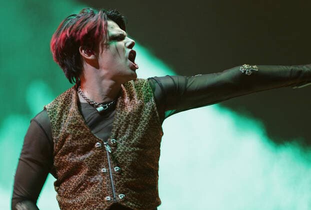 Yungblud performs at the MTV Europe Music Awards in Budapest, Hungary on Sunday, November 14, 2021.  HUN20211114056 SVENxHOOGERHUIS