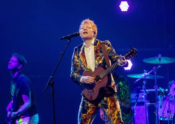 November 14, 2021, Budapest, Hungary: Ed Sheeran performs at the 2021 MTV EMAs, Europe Music Awards, at Papp Laszlo Budapest Sports Arena in Budapest, Hungary, on 14 November 2021. Photo: Budapest Hungary - ZUMAm179 20211114_zep_m179_108 Copyright: xAlecxMichaelx