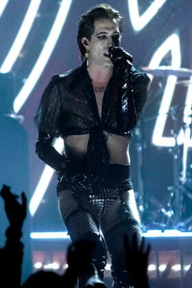 Damiano David of Maneskin at the MTV European Music Awards 2021 at Laszlo Papp Sports Arena Budapest, 14 11 2021 Foto:xR.xWagnerx xFuturexImage