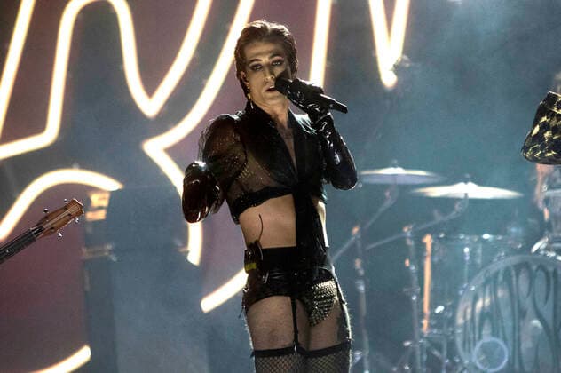 Damiano David of Maneskin at the MTV European Music Awards 2021 at Laszlo Papp Sports Arena Budapest, 14 11 2021 Foto:xR.xWagnerx xFuturexImage