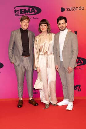 Kristof Töröcsikm, Viki Labas and Balint Füstö from Margaret Island at the MTV European Music Awards 2021 at Laszlo Papp Sports Arena Budapest, 14 11 2021. Foto:xR.xWagnerx xFuturexImage