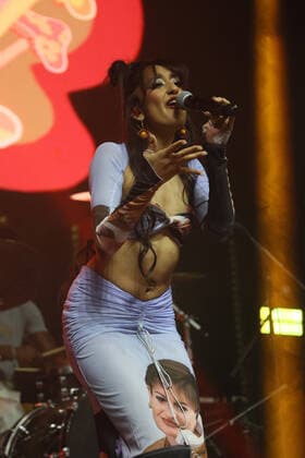 Singer Raveena performs on stage during the Day N Vegas Music Festival at the Las Vegas Festival Grounds in Las Vegas, Nevada on Sunday, November 14, 2021.  LAV2021111436 JAMESxATOA