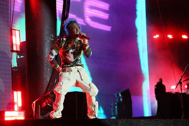 Lil Uzi Vert performs on stage during the Day N Vegas Music Festival at the Las Vegas Festival Grounds in Las Vegas, Nevada on Sunday, November 14, 2021.  LAV2021111463 JAMESxATOA