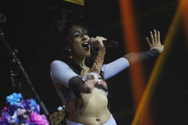 Independent artist Raveena performs on stage during the Day N Vegas Music Festival at the Las Vegas Festival Grounds in Las Vegas, Nevada on Sunday, November 14, 2021.  LAV2021111450 JAMESxATOA