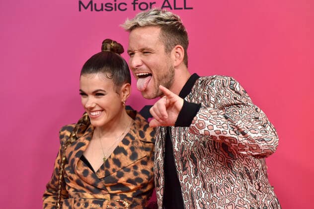 Adel Csobot and Ben Istenes at the MTV European Music Awards 2021 at Laszlo Papp Sports Arena Budapest, 14 11 2021 Foto:xH.xZwanzigerx xFuturexImage