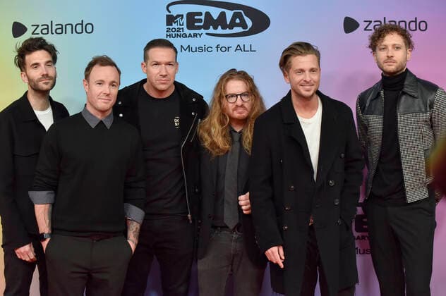 Brian Willett, Eddie Fisher, Zach Filkins, Drew Brown, Ryan Tedder and Brent Kutzle of OneRepublic at the MTV European Music Awards 2021 at Laszlo Papp Sports Arena Budapest, 14 11 2021. Foto:xH.xZwanzigerx xFuturexImage