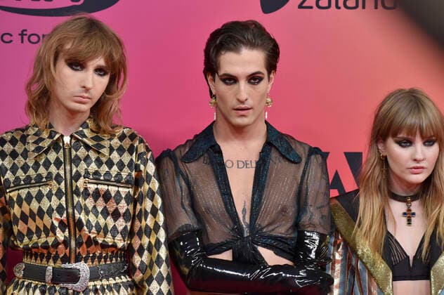 Thomas Raggi, Damiano David and Victoria De Angelis of Maneskin at the MTV European Music Awards 2021 at Laszlo Papp Sports Arena Budapest, 14 11 2021 Foto:xH.xZwanzigerx xFuturexImage