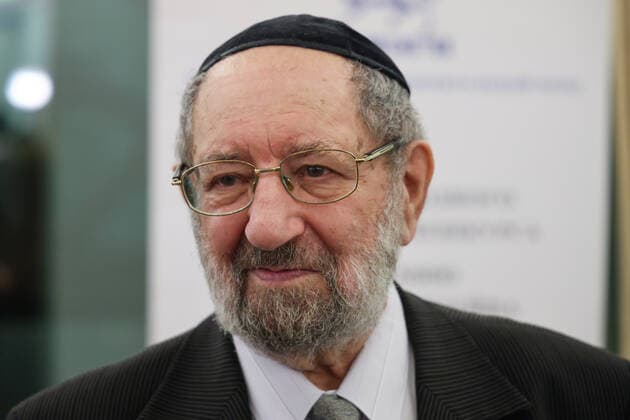 MOSCOW, RUSSIA â€“ NOVEMBER 15, 2021: Chief Rabbi Adolf Shayevich of Russia attends a ceremony to present the Sergei Vainshtein Prize at the Ukraina Hotel. Established by the STMEGI International Charitable Foundation of Mountain Jews in 2015, the prize is awarded for contributions to preserving and developing culture of Mountain Jews. The prize is named after Sergei Vainshtein, historian and cultural anthropologist, specialist in the field of Judaism and ethnography of the peoples of the Caucasus. Anton Novoderezhkin TASS  TS11805D