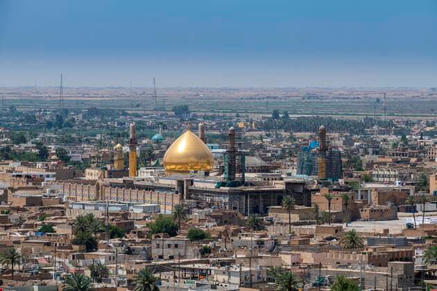 Überblick über den Al-Askari-Schrein, Unesco-Stätte, Samarra, Irak, Asien *** Overview of Al Askari Shrine, Unesco Site, Samarra, Iraq, Asia Copyright: imageBROKER/MichaelxRunkel ibxrun07166767.jpg 