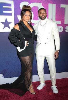 NEW YORK, NY - NOVEMBER 20: Crystal Hayslett and Devale Ellis at the 2021 Soul Train Awards at The Apollo Theater in New York City on November 20, 2021. Copyright: xRWx