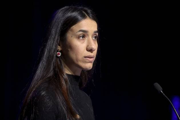 Yazidi activist and the co-recipient of the 2018 Nobel Peace Prize, Nadia Murad speaking the International Gender Equality Prize ceremony at the Tampere Hall in Tampere, Finland, on November 22, 2021. The prize is awarded to a person or organisation that has advanced gender equality in a globally significant way. Tampere Finland  Copyright: xVesaxMoilanenx LKFTJK20211122160543SJRA