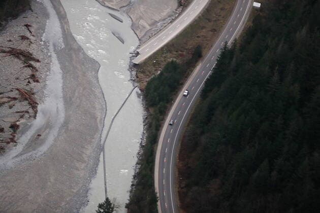 November 22, 2021, Hope, BC, CANADA: Damage caused by heavy rains and mudslides is shown along the Coquihalla Highway north of Hope, B.C., on Monday, November 22, 2021. Hope CANADA  - ZUMAc35_ 20211122_zaf_c35_116 Copyright: xDarrylxDyckx