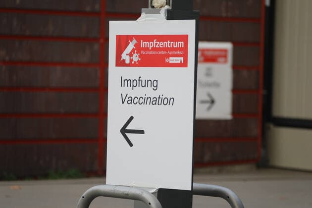 Opening Vaccination Centre Drive In Lanxess Arena Cologne Germany 23 11 2021 Sign