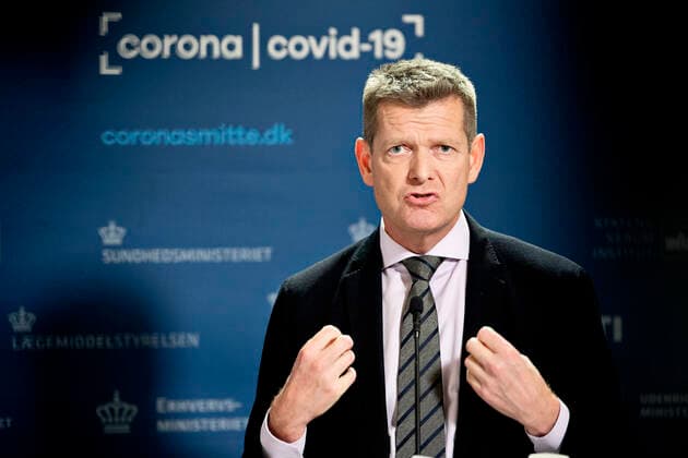Soeren Brostroem, The National Board of Health The Ministry of Health is holding a press conference in Eigtveds Warehouse on the COVID 19 situation on Wednesday 24 November 2021, Copenhagen  Copyright: NILSxMEILVANG NilsxMeilvangx COP110 spdk20211124-174532-L