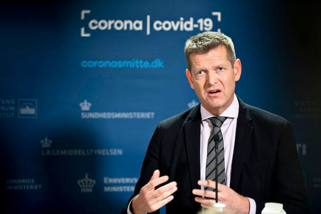 Soeren Brostroem, The National Board of Health The Ministry of Health is holding a press conference in Eigtveds Warehouse on the COVID 19 situation on Wednesday 24 November 2021, Copenhagen  Copyright: NILSxMEILVANG NilsxMeilvangx COP110 spdk20211124-174546-L