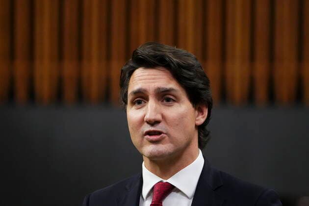November 24, 2021, Ottawa, ON, Canada: Prime Minister Justin Trudeau rises during question period in the House of Commons on Parliament Hill in Ottawa on Wednesday, Nov. 24, 2021. Ottawa Canada  - ZUMAc35_ 20211124_zaf_c35_109 Copyright: xSeanxKilpatrickx