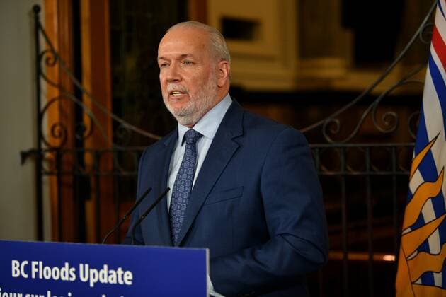 November 26, 2021, Victoria, BC, Canada: December 26, 2021 - Victoria, BC, Canada - BC Premier John Horgan, addresses the media at the Legislative Assembly of British Columbia in Victoria, BC, Canada. Victoria Canada - ZUMAm115 20211126_zap_m115_003 Copyright: xMikexMastrandreax